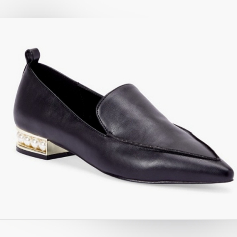 JustFab "Bijou" Pearl-Heeled Loafer